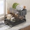 Kitchen Dish Drainer Rack with Cup Holder - Countertop Bowl, Plate, and Chopstick Organizer