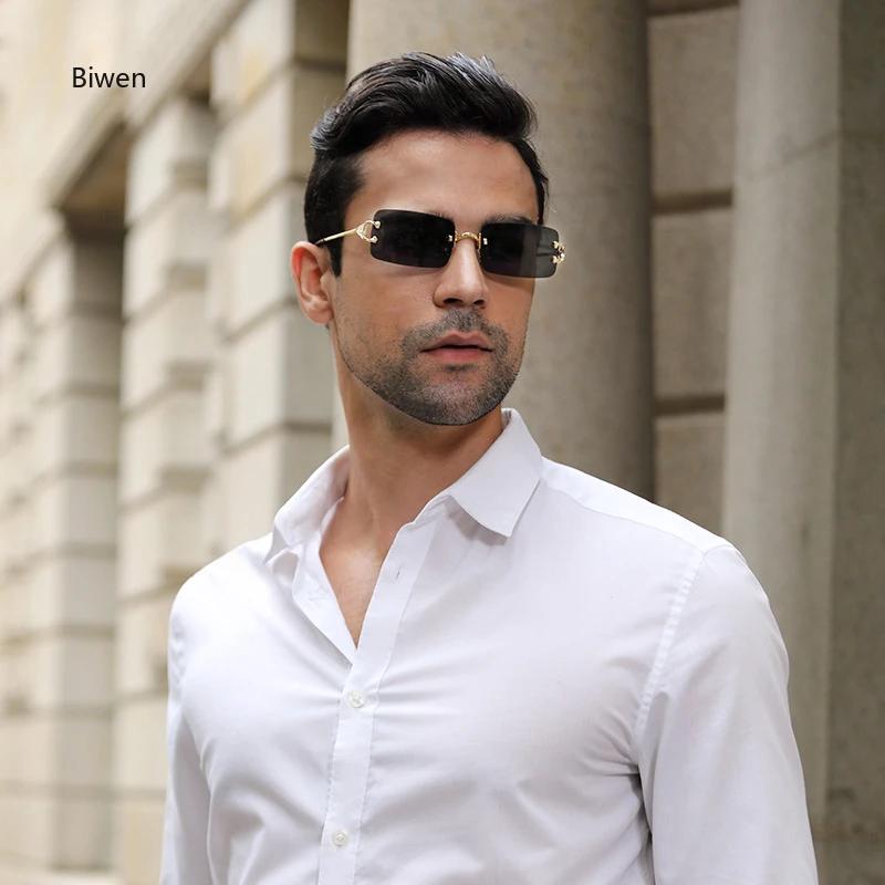 Square Rimless Sunglasses Women Europe And The United States Fashion Modern Glasses With Street Shot Fashionable Sunglasses