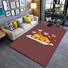 "Cartoon Style Brown Carpet with Cute Eggs and Heart Pattern" Suitable for Use As an Anti-slip for Living Room Bedroom Sofas