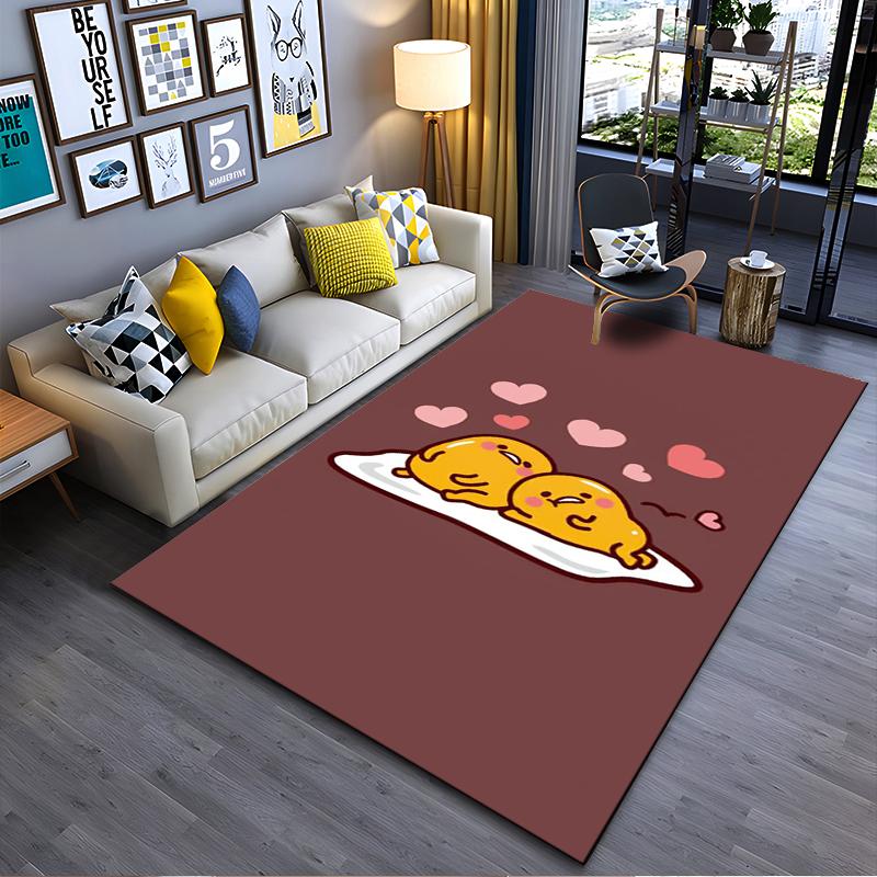 

Cartoon Style Brown Carpet with Cute Eggs and Heart Pattern Suitable for use as an anti-slip for living room bedroom sofas 40x60cm( 15x23in )