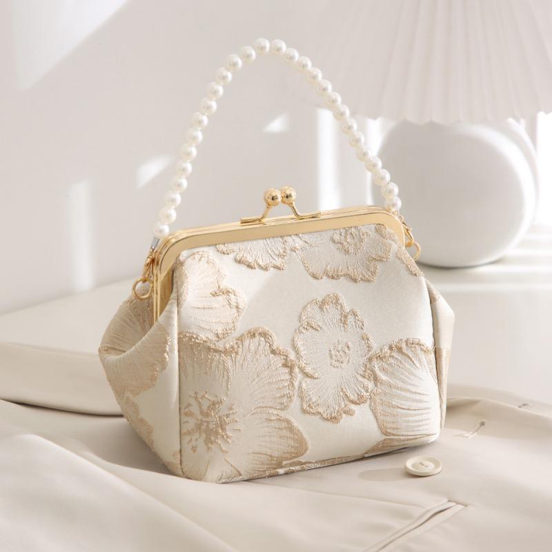 Women's bag new simple and elegant Hanfu bag Chinese antique hand-held cheongsam bag single shoulder crossbody shell bag