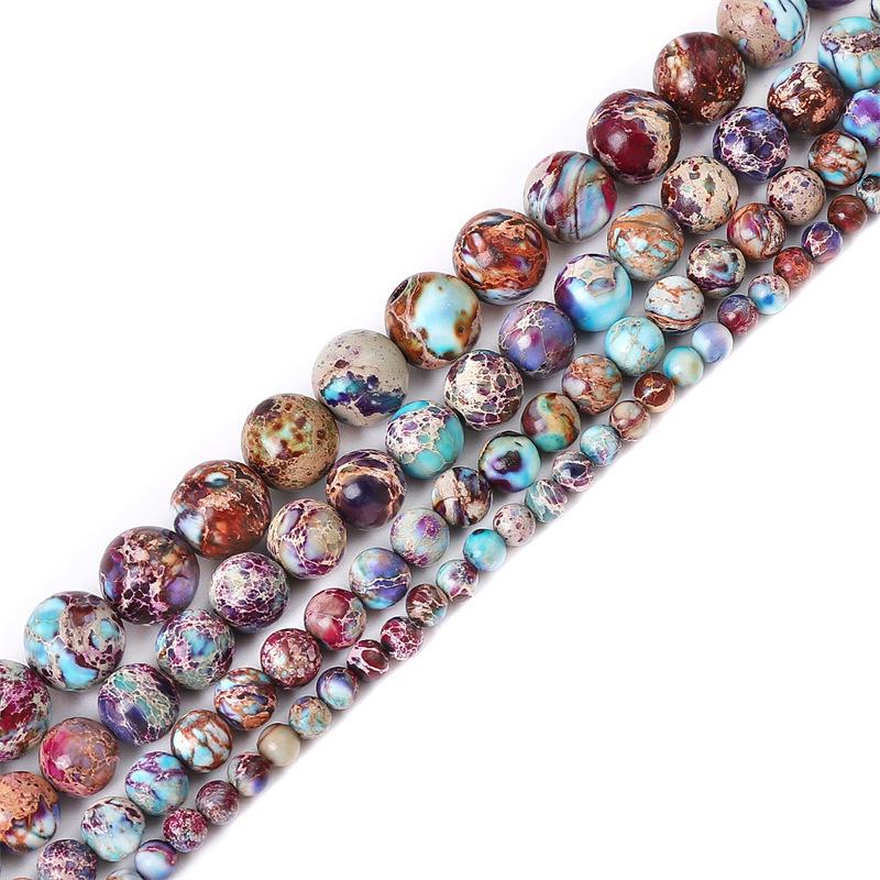 Synthetic Stone Round Beads for DIY Jewelry: Loose Beads with Straight Holes for Handmade Bracelets, Necklaces, Pendants, and More