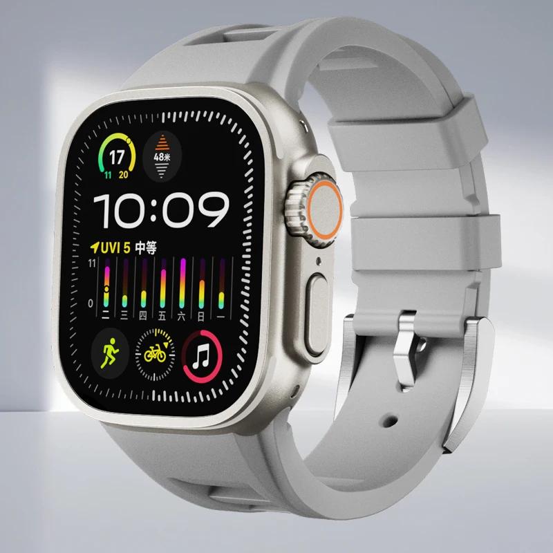 

Классический мягкий силиконовый ремешок для Apple Watch Ultra 2 49 мм 45 мм 44 мм 42 мм спортивный силиконовый браслет для IWatch Series 9 8 7 6 5 4 SE Correa 42mm 44mm 45mm 49mm