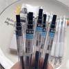 6Pcs 0.5mm Black Water-based Pen Push Design Quick Drying School Stationery Mechanical Gel Ink Pen Office Supplies