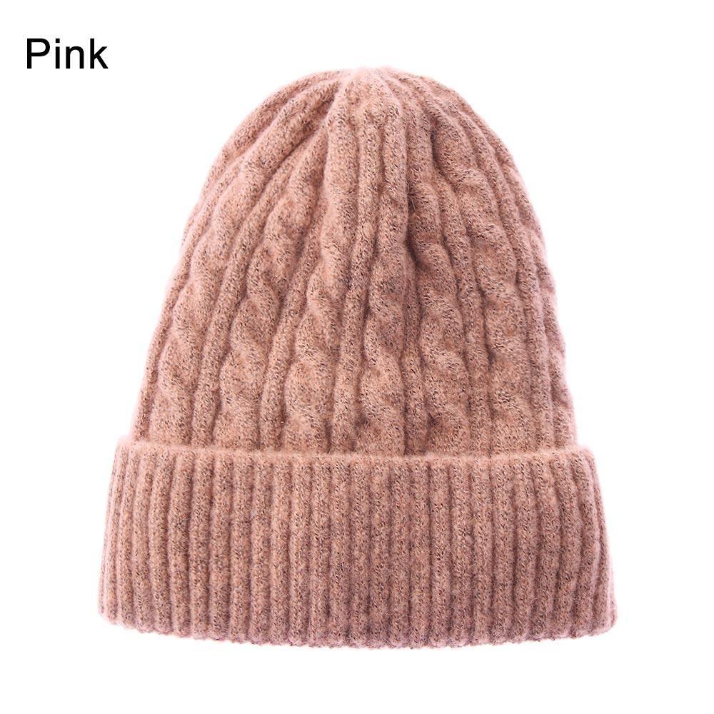 Winter Warm Soft Casual Ski Hats Thick Fleece Hedging Cap Slouchy Bonnet Wool Knitted Beanies