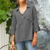 Women's Casual Button V-neck Shirt Top