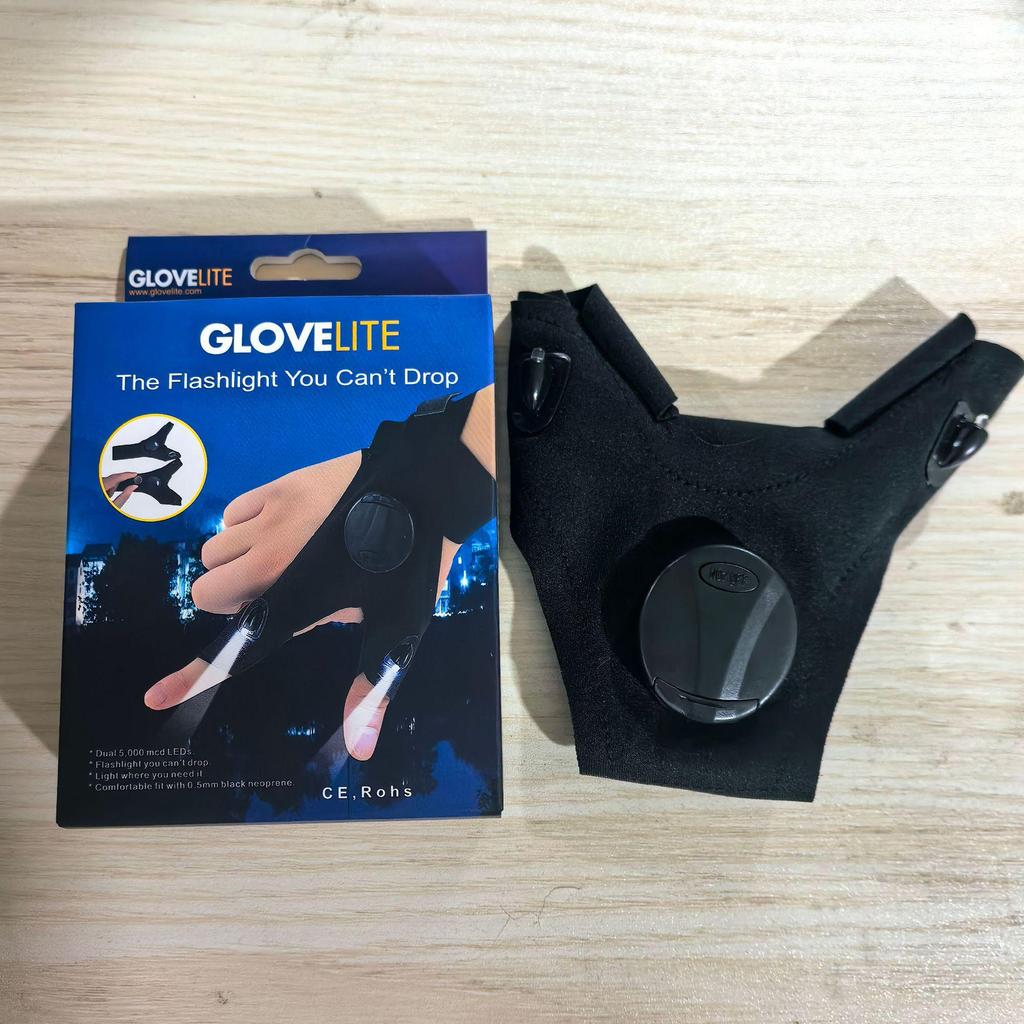 LED Light Fishing Gloves - Breathable Outdoor Night Glowing Finger Flashlights