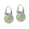 Silver Natural Light Green Resin Drop Earrings Hypoallergenic For Daily Wear Gifts