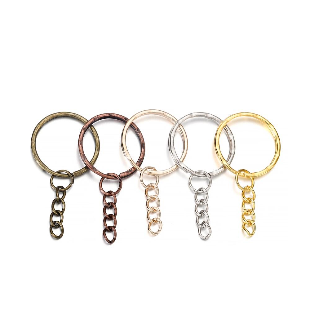 10 Teile/los 25mm Schlüssel Ring Schlüsselanhänger Gold Farbe Rhodium Runde Split Schlüsselbund Schlüsselanhänger für DIY Schmuck Machen Entdeckungen zubehör