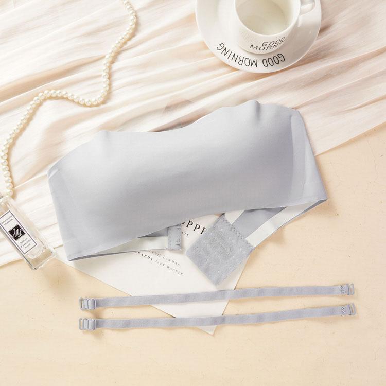 Detachable-Strap Seamless Strapless Wireless Convertible Bandeau Bra Non-Slip Sports Bra Push-Up Comfortable & Breathable Bra for Women