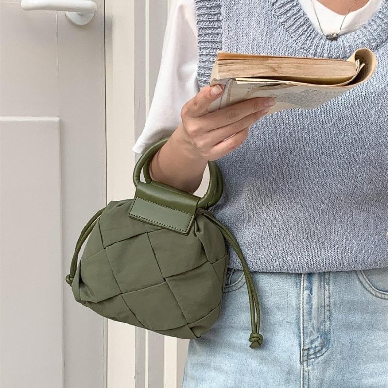 Single Shoulder Woven Bag Spring and Summer Creative Niche Design Portable Small Cloth Bag String Oblique Span Small Bag Bag Women