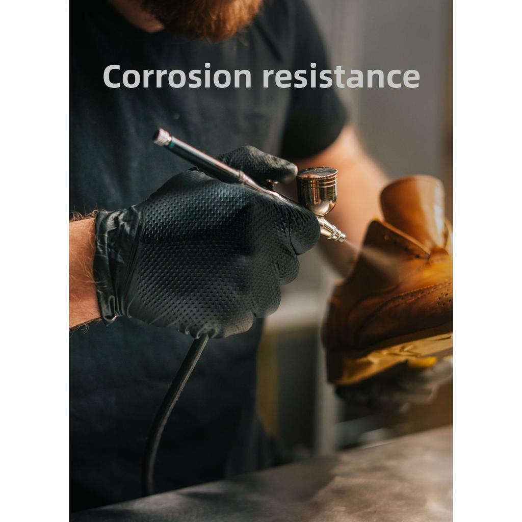 Épaisseur Extra 100-1 Pièces, Résistants et 8 Mil Gants Jetables en Nitrile Motif Diamant Orange - Texture Diamantée Surélevée, Sans Poudre et Sans Latex