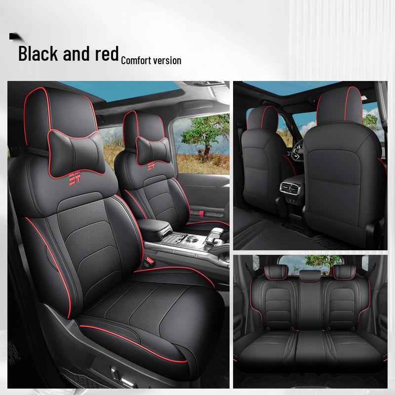 Traveler Car Seat Cushion Cover - Universal Fit, Full Leather, Four Seasons, New Model, for Five-Seat Cars