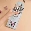 8pcs Travel Makeup Brush Case Kit Travel and Daily Use Beauty Set Blending Beauty Tool Bag Flower Color 26 Letters Pattern