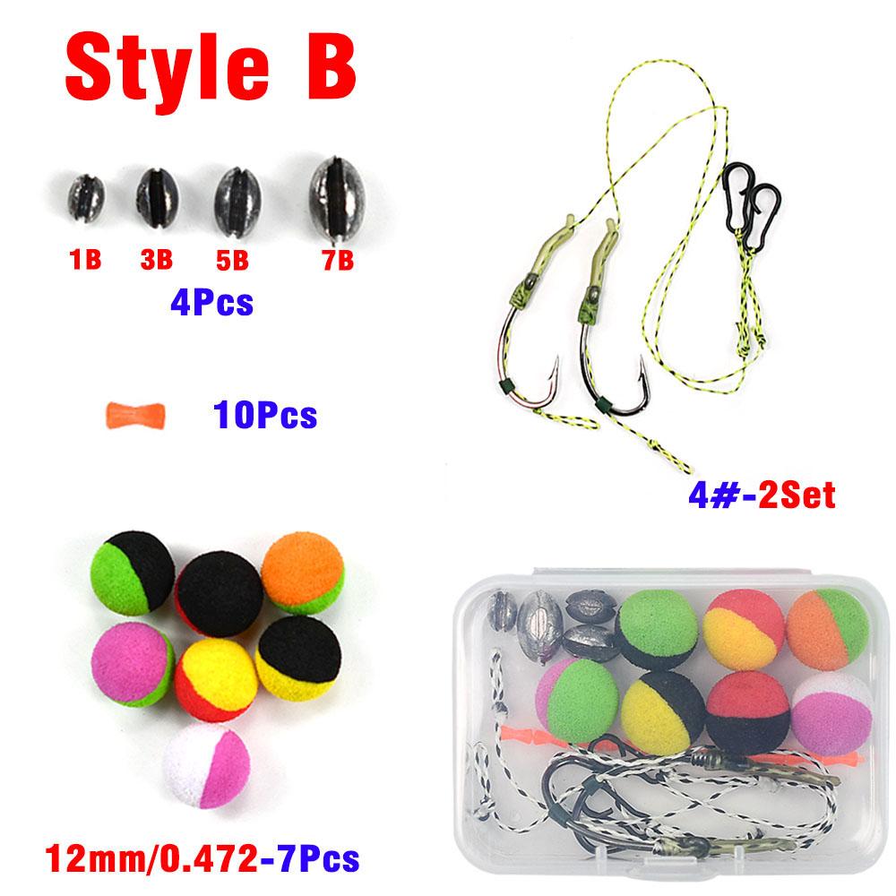 24Pcs/Box Floating Carp Bait Pop Up Boilie Fishing Bait with European Carp Fishing Ball Bait Wire Set Hooks Carp Fishing Tackles