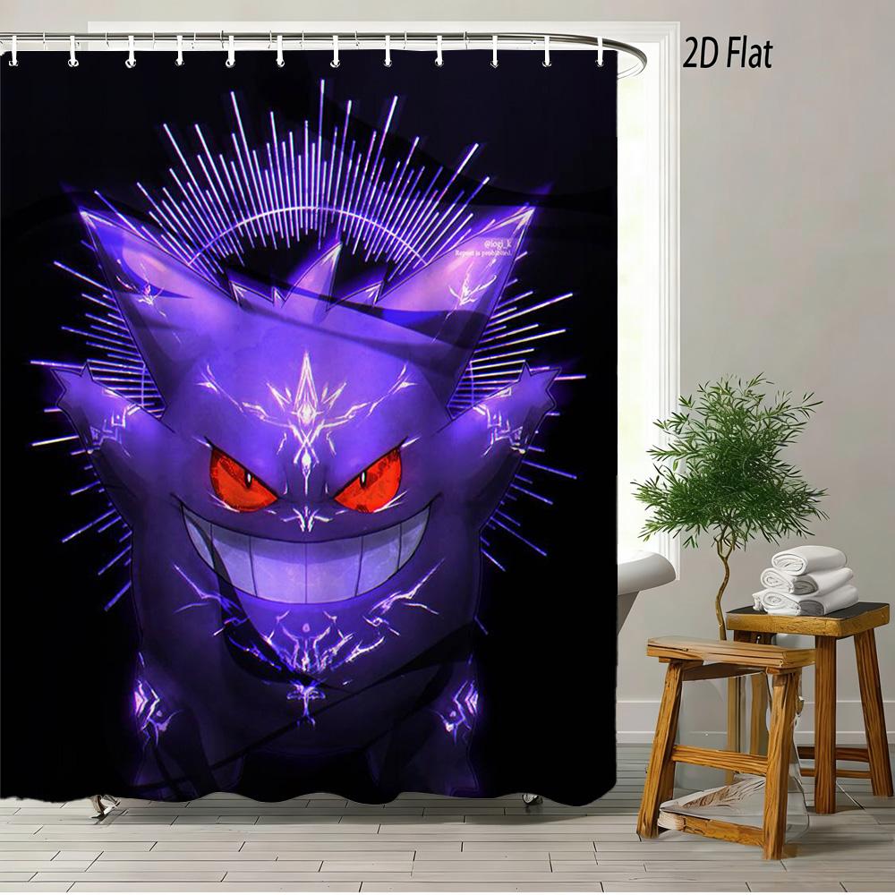 

Pokémon Sword and Shield Bede & Allister with Chansey & Gengar Playful Prank Scene 2D Print Waterproof Shower Curtain, Clean Whi 1pc-90x180