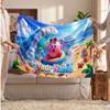 Kirby Personalized Flannel Blanket, Custom Printed Text Name, Warm Soft Blanket For Couch Bed