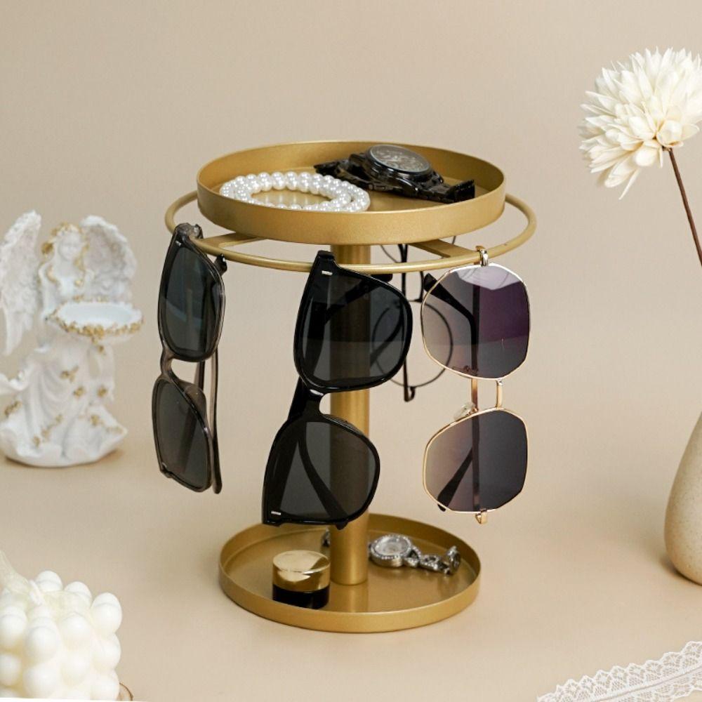 360° Rotating Sunglasses Rack Stainless Steel Glasses Stand Eyewear Display Tabletop Decor