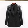 Commuting FaShion Blazer Women'S Spring New Heavy-Duty Diamond-Trimmed Long Single-BreaSted Small Blazer