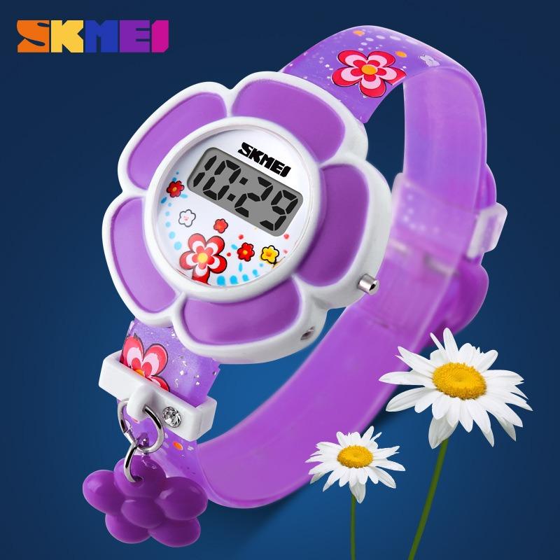 Fashion hot sale, not waterproof, cute flower-shaped children's electronic watch, male and female students' watch, digital display timing