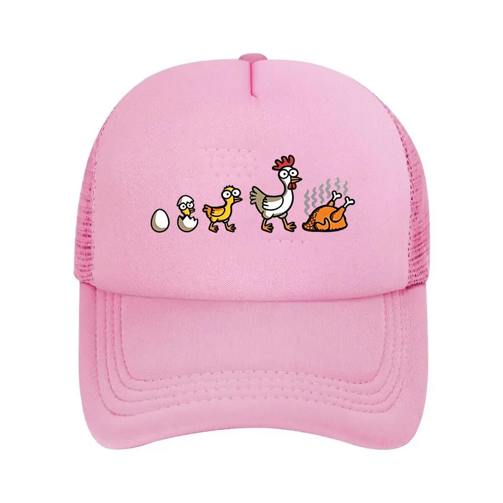 Unisexs Funny Chicken Life Cycle Print  with Rooster Hatcher Pointer  Mort Stages  Machine Washab  Mesh Baseball Cap