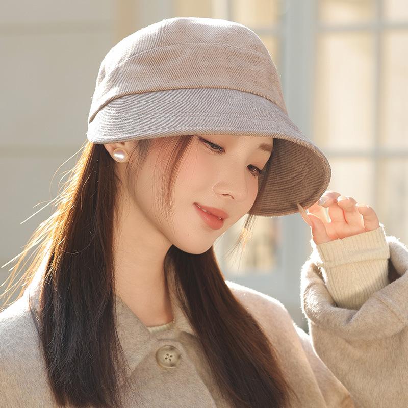 Women's Fashionable and Versatile Basin Hat Korean Version of Warm Baseball Cap Big Brim Showing Face Small Esports Hat