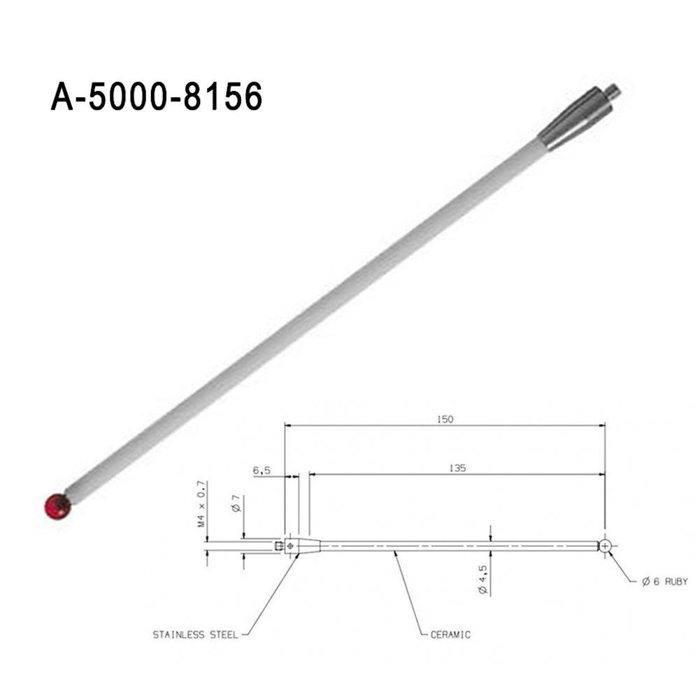 Ball Tip CMM Thread Stylus Machining Wear Resistance