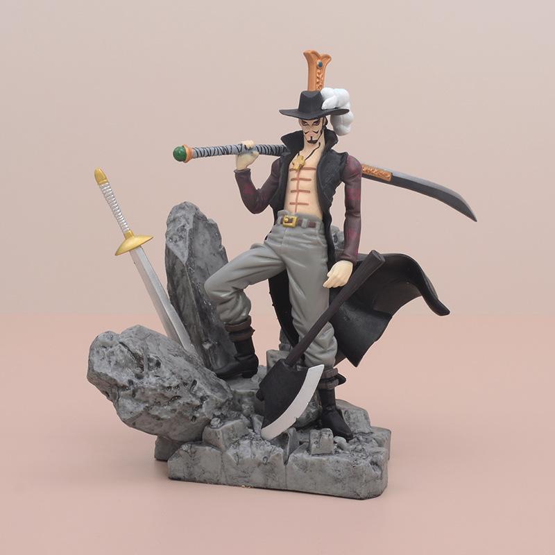 14CM One Piece Anime Figures, Dracule Mihawk, Top Decisive Battle Action Figure, PVC Toy Model,