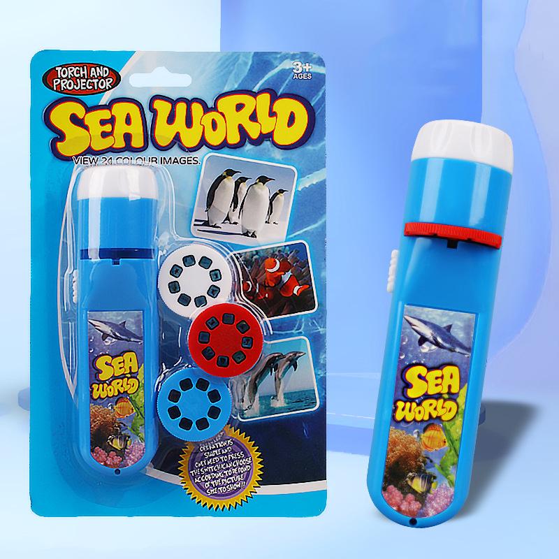 Projection Flashlight Children Projector Light Cute Cartoon Toy Night Po Picture Light Bedtime Learning Fun Toys