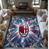 Tappeto in Flanella Stampato AC Milan Antiscivolo Morbido Poliestere Tappeto per Pavimento Tappetino Decorativo da Interno per Camera da Letto Soggiorno Divano Sala Giochi Decorazione Casa