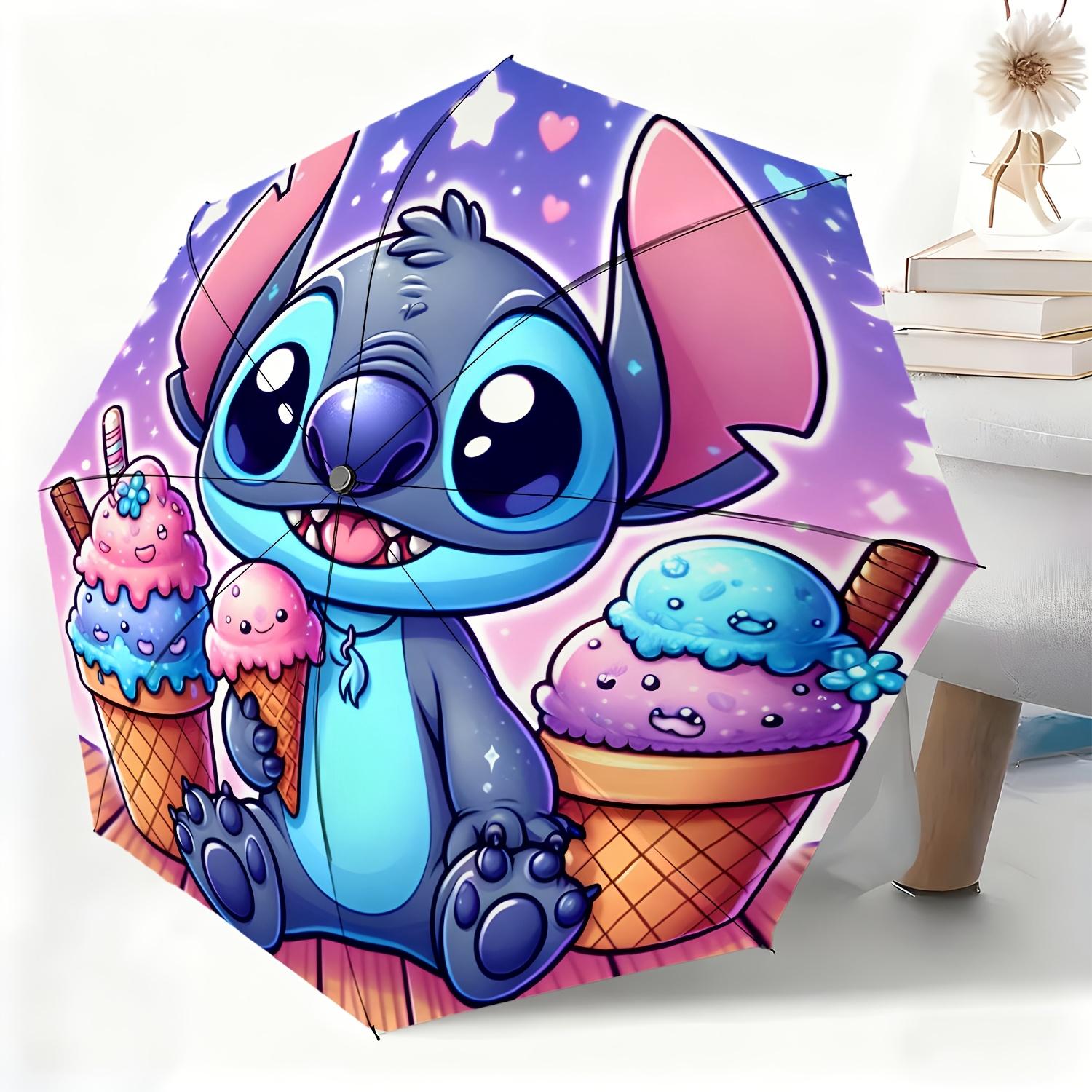 

1pc Disney-Authorized Stitch Summer Ice Cream Automatic Umbrella | All-Weather, Portable Folding Umbrella, Ideal for Christmas (as the picture,Iron&8K)