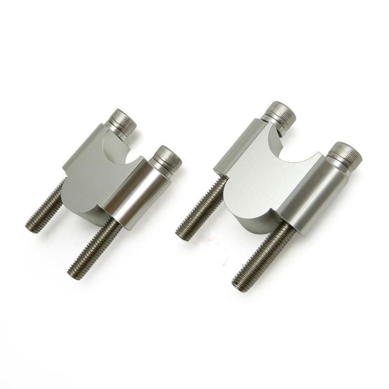 Silver Cnc Aluminum Motorcycle Handlebar Riser Kit For Honda Kawasaki 1 1/8" Bar