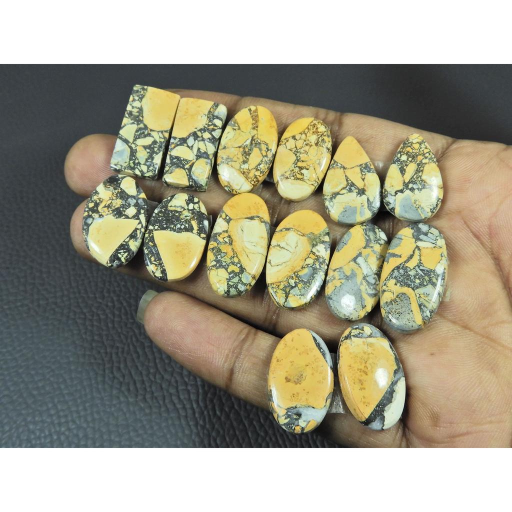 12X20-13X25MM Natural Maligano Jasper Mix Cabochon Loose Gemstone 7Pair Lot C-3949