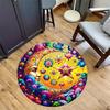 1pc Home Carpet with Stained Glass Design Non Slip Office Decor Gift Living Room Bedroom