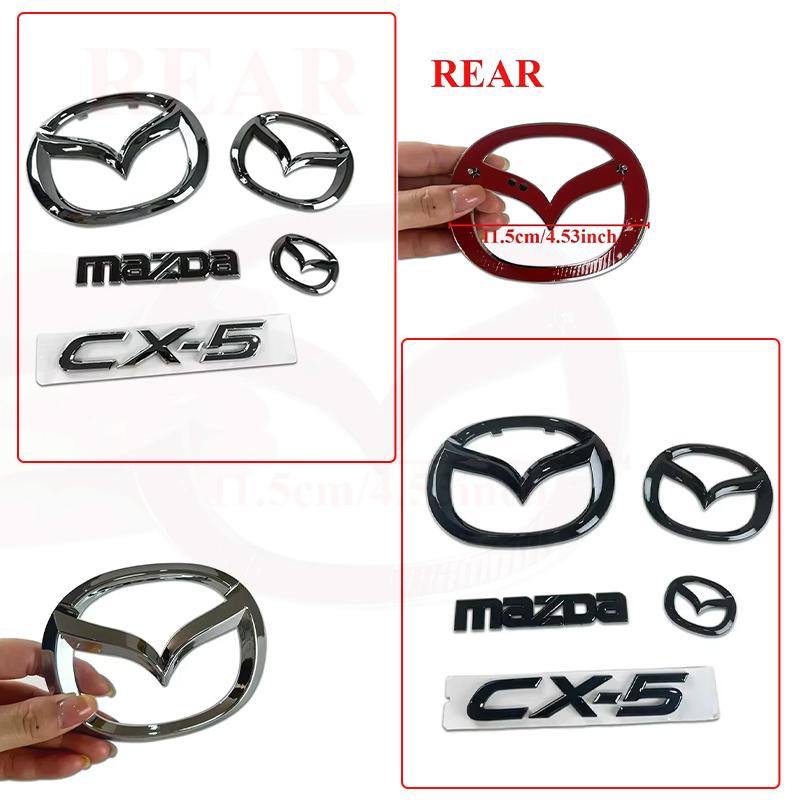 for Plastic Car Front Trunk Emblem Mazda CX-5 CX5 Steering Wheel Badge 3D Body Replaced Sticker Rear Tail Refitting Decoration k2