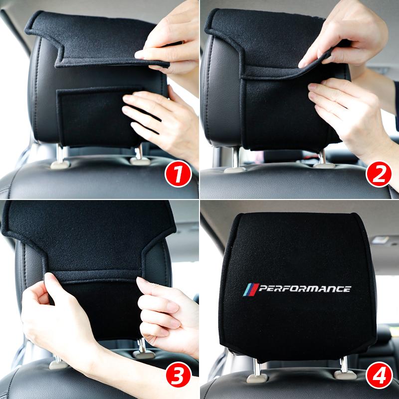 ZWVP7 Car Sticker 1Pc Universal Car Head Protection Rest Cover for BMW M Performance G30 G32 G01 G02 G05 G06 G07 G26 F40 Exterior