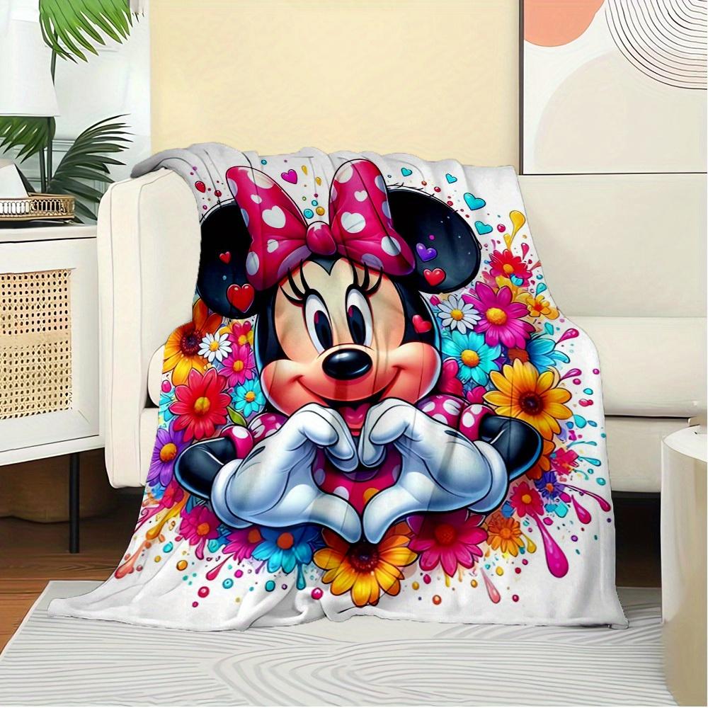1pc Velvet Heart-Shaped Minnie Mouse Bedding Throw Blanket, Sofa Cover, Gift for, Home Decor, Valentine's Day Present,