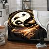 1pc Panda YinYang Blanket, Lightweight Flannel Blanket for Sofa, Bed, Travel, Camping, Living Room, Office,144