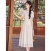 XinFeiYu New Chinese Style Linen Blend Jacquard A-Line Dress