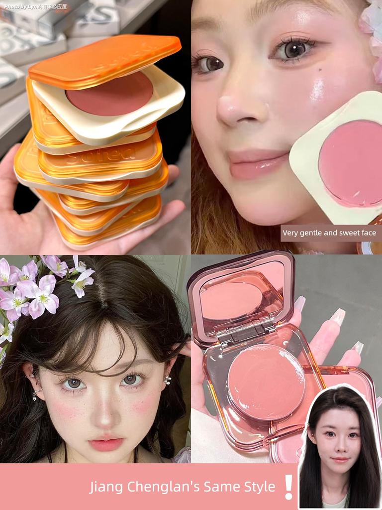 The Perfect Natural Look~ In-Stock Sofea Cheek Blush Cream, Silky and Moisturizing Multi-Use Cream, Color 07 for a Natural Glow