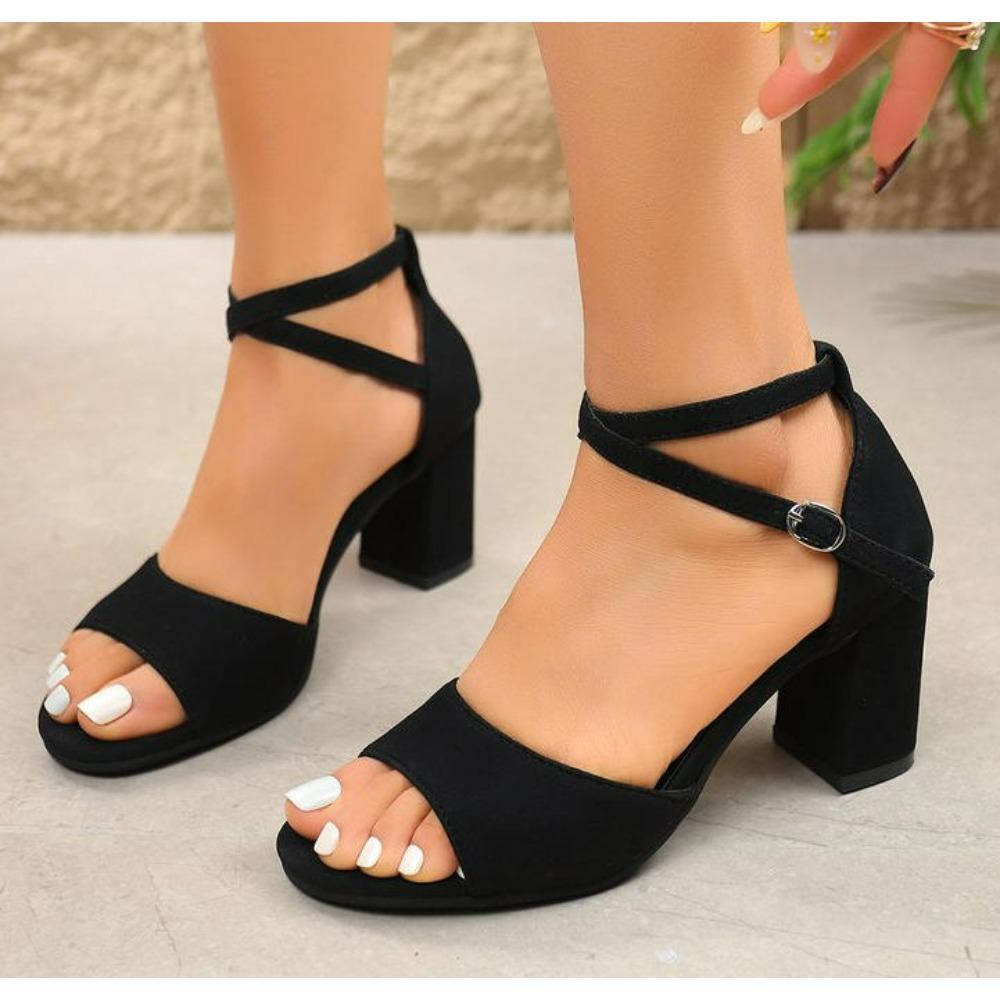 Ladies Shoes 2026 High Quality Open Toe Women's Sandals Fashion Zip Office and Career Summer Plus Size Solid Heeled Sandals