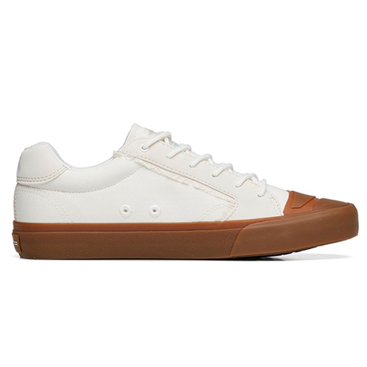 Anta Serie Lifestyle Zapatillas de Lona de Caña Baja Antideslizantes Resistentes al Desgaste para Hombre Zapatillas Blancas Marrones 112228077S-4