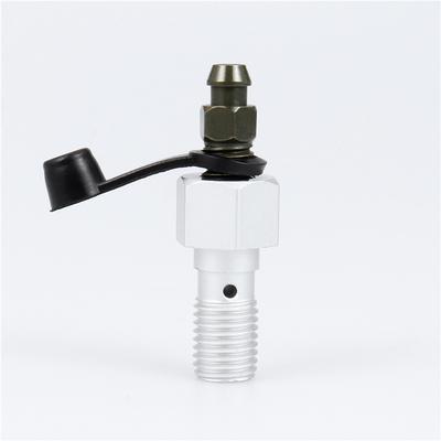 M10x1.25mm Motorcycle Brake Caliper Single Banjo Bolt & Bleed Nipple/Screw Nipple with Aluminum Dust Cap Motorcycles Universal