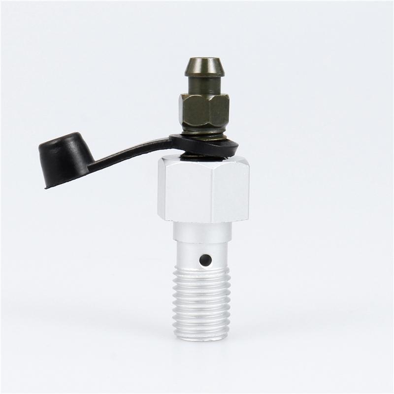 M10x1.25mm Motorcycle Brake Caliper Single Banjo Bolt & Bleed Nipple/Screw Nipple with Aluminum Dust Cap Motorcycles Universal