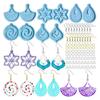 Various Shaped Earring Silicone Mold Set with Ear Hook Jump Rings Earplugs Suitable for Diy Craft Pendant Jewelry Making