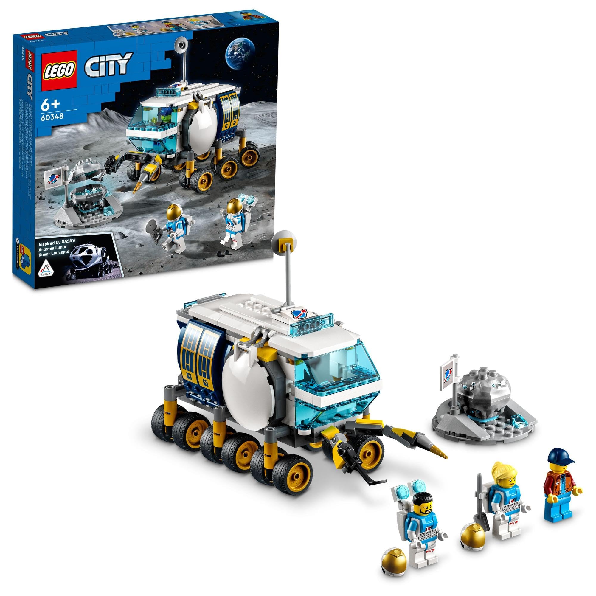 

LEGO City Луноход 60348 Игрушечные блоки Подарок Космический аппарат для мальчиков и девочек от 6 лет