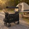 2 Child Wagon Pushchair Metal Frame Foldable Four Wheels for