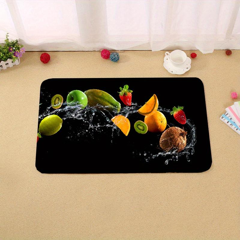 

Fresh Fruits Print Kitchen Floor Mat, Non-Slip Oil-Proof Runner Rug, Soft Comfort Standing Mat for Sink Laundry Room, 1PC 40x60cm
