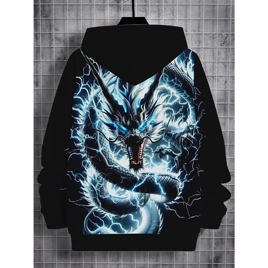 Children's clothing, boys' creative 3D printed hooded sweatshirt, boys' casual sports long sleeved hooded top