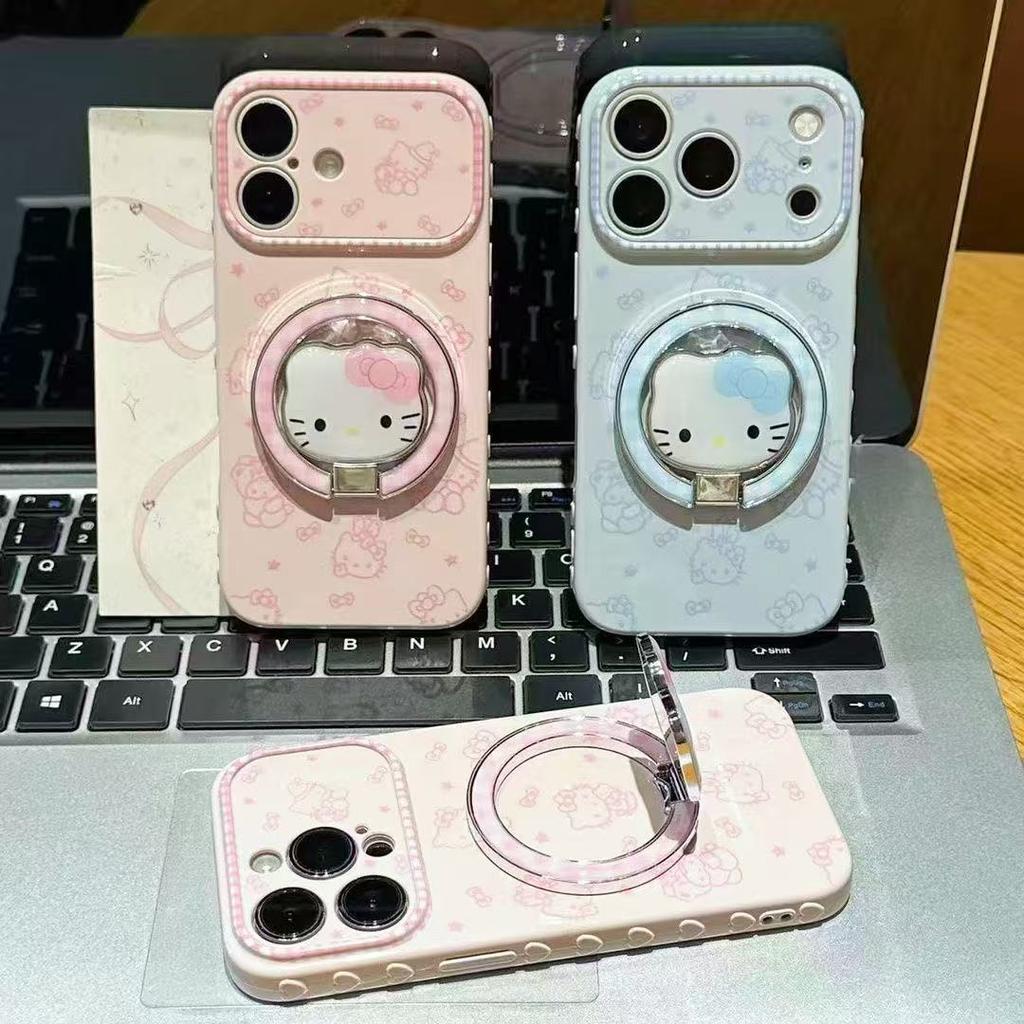 Cute cat bracket is suitable for Apple 17promax mobile phone iphone16/15Pro mobile phone case.